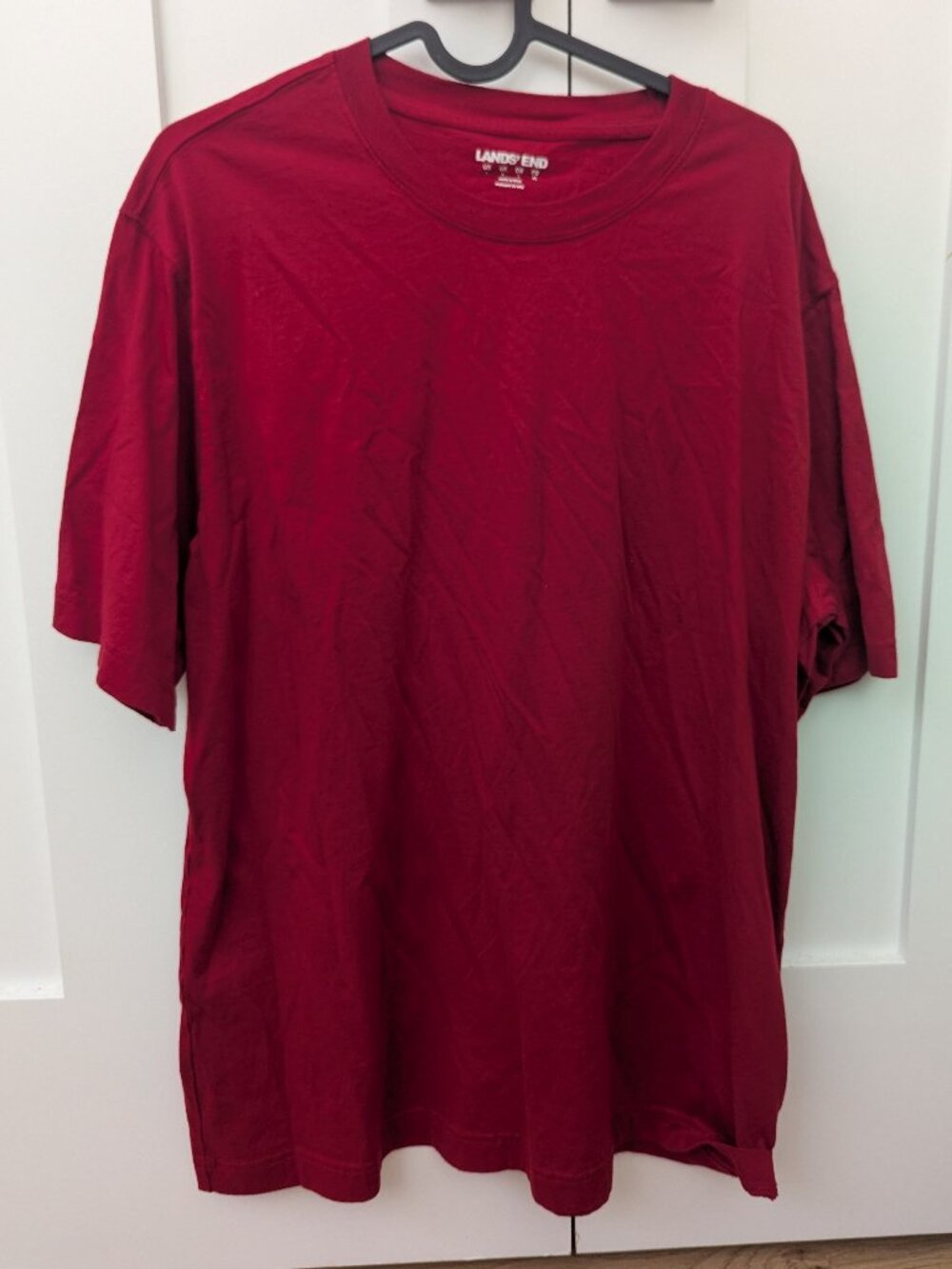 Lands' End 100% Cotton Red Short Sleeve Tee size LARGE